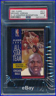 Michael Jordan 1991-92 Fleer 3d All Star Psa 9 Acrylic Wrapper Redemption #211