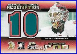 Miikka Kiprusoff 2011-12 Between the Pipes Redemption Game-Used Pad #/10