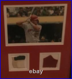 Mike Trout Framed Dual Game Used Relics Super Break Redemption Trout Coa