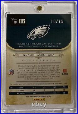 NNADI ASOMUGHA 2012 National Treasures Legend GOLD PATCH AUTO Game Worn /15 Rare