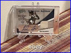 NOLAN RYAN 2004 Certified Materials FABRIC OF THE GAME Jersey Patch AUTO /10 SSP