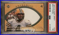 PSA 7 Brett Favre 1997 Upper Deck Game Jersey #GJ5 Packers Vikings POP 5 Six^