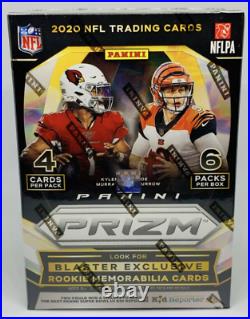 Panini Prizm 2020 NFL Football 24 Trading Cards Blaster Box Walmart Lazer