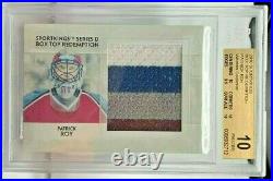 Patrick Roy 2010 SportKings Box Top Redemption Jumbo 4 color GU Patch /10 BGS 10