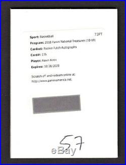 REDEMPTION CARD for Kevin Knox NY Knicks 2018 National Treasures Patch Auto RC