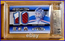 Rare Henrik Lundqvist gm used pad card 2011-12 Between The Pipes BVG 9.5 gem mt