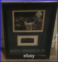Rickey Henderson Framed Game Used Bat Barrel Super Break Redemption Mears Coa