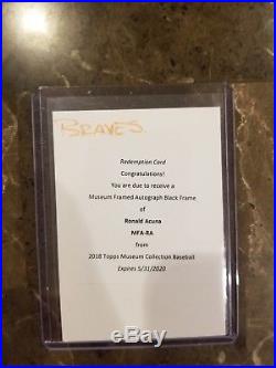 Ronald Acuna 2018 Topps Museum Black Framed Auto #/5 Braves RC Redemption
