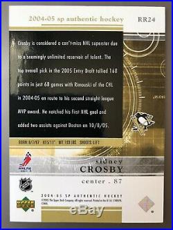SIDNEY CROSBY 2004-05 Upper Deck SP Authentic Redemption Rookie RC 50/399 #RR24