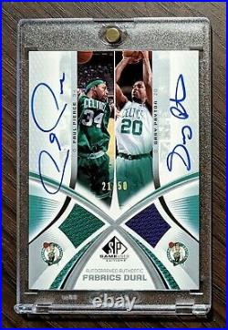 SP Game Used Paul Pierce Gary Payton Dual Auto Patch Jersey #/50 Boston Celtics
