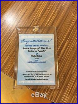 Shohei Ohtani Topps Chrome Blue Wave Refractor Auto Redemption Low Buy It Now