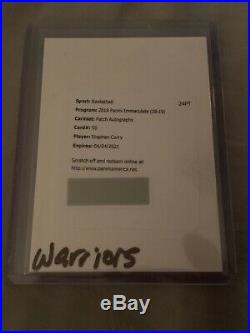 Stephen Curry Auto Patch /25 Redemption 2018-19 Panini Immaculate Jersey Acetate
