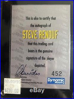 Steve Renouf Autographed card with Authetication card and Redemption card Cased