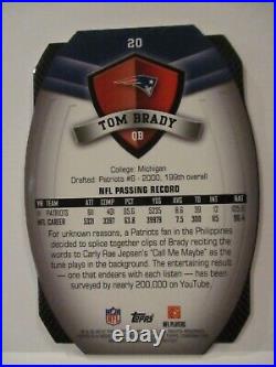TOM BRADY 2012 Topps Game Time Redemption Refractor Die Cut Card #20. NICE