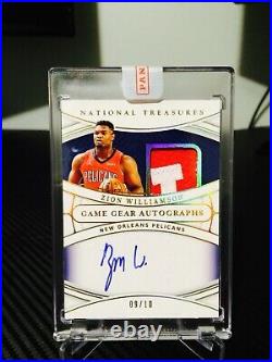 Zion Williamson 2021 National Treasures Game Gear Autographs Prime #/10